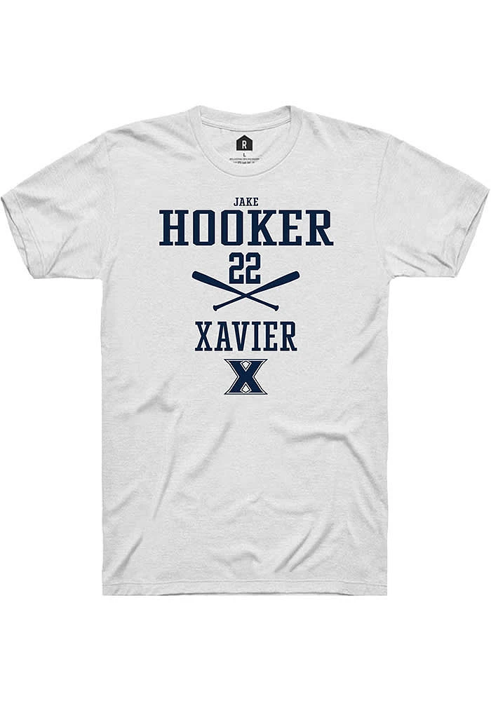 Jake Hooker  Xavier Musketeers White Rally NIL Sport Icon Short Sleeve T Shirt