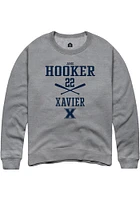 Jake Hooker  Rally Xavier Musketeers Mens Graphite NIL Sport Icon Long Sleeve Crew Sweatshirt