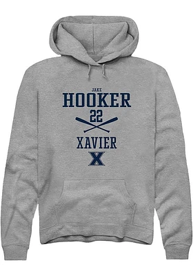 Jake Hooker  Rally Xavier Musketeers Mens Graphite NIL Sport Icon Long Sleeve Hoodie