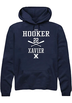 Jake Hooker  Rally Xavier Musketeers Mens Navy Blue NIL Sport Icon Long Sleeve Hoodie