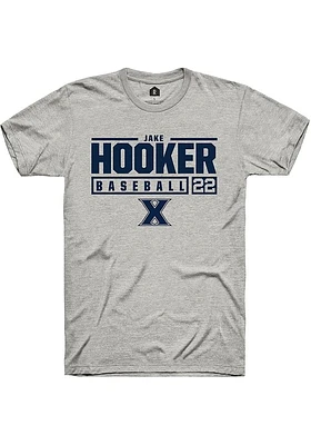Jake Hooker  Xavier Musketeers Ash Rally NIL Stacked Box Short Sleeve T Shirt
