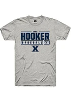 Jake Hooker  Xavier Musketeers Ash Rally NIL Stacked Box Short Sleeve T Shirt