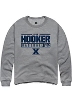 Jake Hooker  Rally Xavier Musketeers Mens Graphite NIL Stacked Box Long Sleeve Crew Sweatshirt