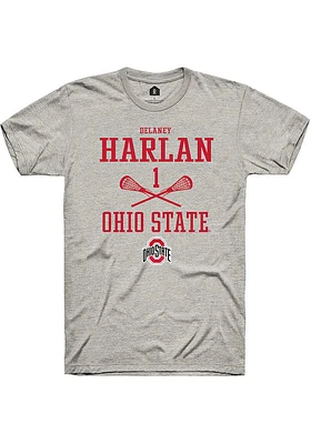 Delaney Harlan  Ohio State Buckeyes Ash Rally NIL Sport Icon Short Sleeve T Shirt