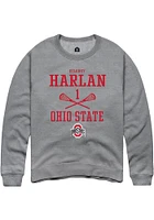 Delaney Harlan  Rally Ohio State Buckeyes Mens Graphite NIL Sport Icon Long Sleeve Crew Sweatshi..