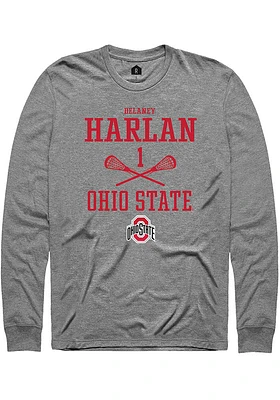 Delaney Harlan  Ohio State Buckeyes Graphite Rally NIL Sport Icon Long Sleeve T Shirt