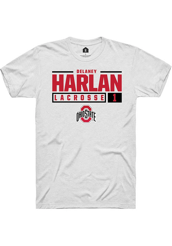 Delaney Harlan Ohio State Buckeyes Rally NIL Stacked Box Short Sleeve T Shirt