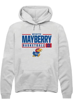 Wyvette Mayberry Rally Kansas Jayhawks Mens NIL Stacked Box Long Sleeve Hoodie