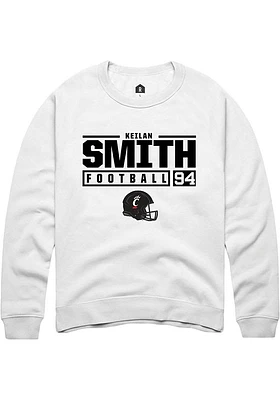 Keilan Smith Rally Cincinnati Bearcats Mens NIL Stacked Box Long Sleeve Crew Sweatshirt