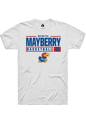 Wyvette Mayberry Kansas Jayhawks Rally NIL Stacked Box Short Sleeve T Shirt