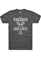 Reece Yakubov  Ohio State Buckeyes Dark Grey Rally NIL Sport Icon Short Sleeve T Shirt