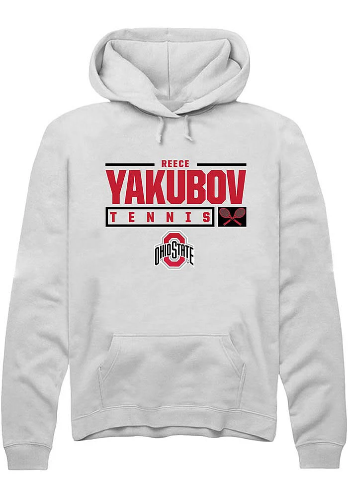 Reece Yakubov Rally Ohio State Buckeyes Mens NIL Stacked Box Long Sleeve Hoodie