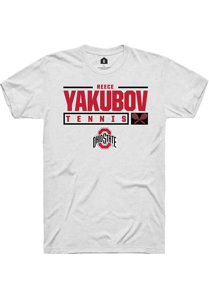 Reece Yakubov Ohio State Buckeyes Rally NIL Stacked Box Short Sleeve T Shirt