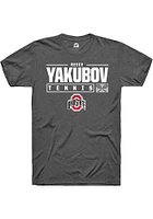 Reece Yakubov  Ohio State Buckeyes Dark Grey Rally NIL Stacked Box Short Sleeve T Shirt