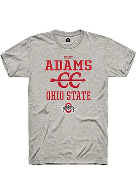 Colby Adams  Ohio State Buckeyes Ash Rally NIL Sport Icon Short Sleeve T Shirt