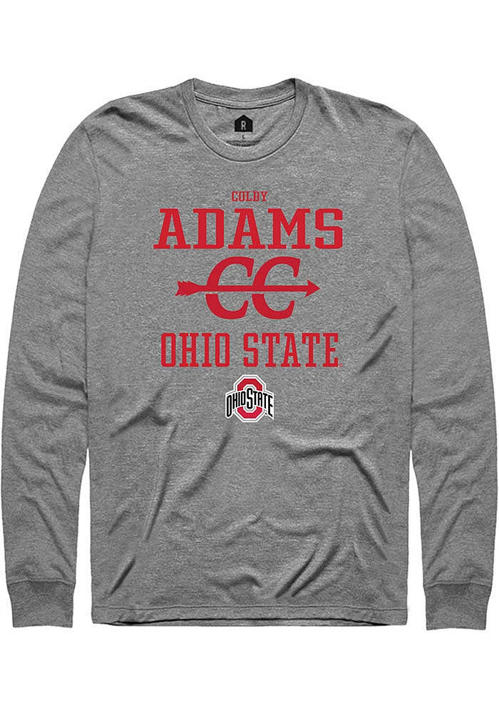 Colby Adams  Ohio State Buckeyes Graphite Rally NIL Sport Icon Long Sleeve T Shirt