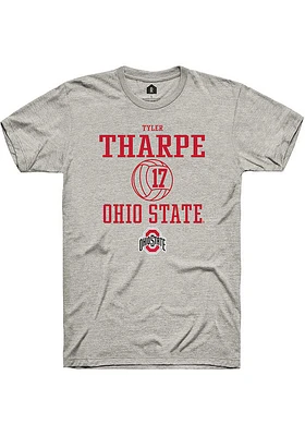 Tyler Tharpe  Ohio State Buckeyes Ash Rally NIL Sport Icon Short Sleeve T Shirt