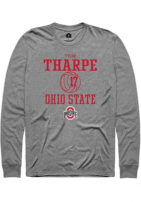 Tyler Tharpe  Ohio State Buckeyes Graphite Rally NIL Sport Icon Long Sleeve T Shirt