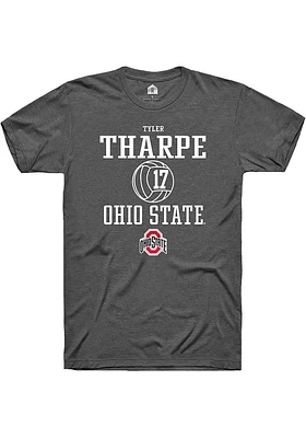 Tyler Tharpe  Ohio State Buckeyes Dark Grey Rally NIL Sport Icon Short Sleeve T Shirt