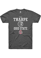 Tyler Tharpe  Ohio State Buckeyes Dark Grey Rally NIL Sport Icon Short Sleeve T Shirt