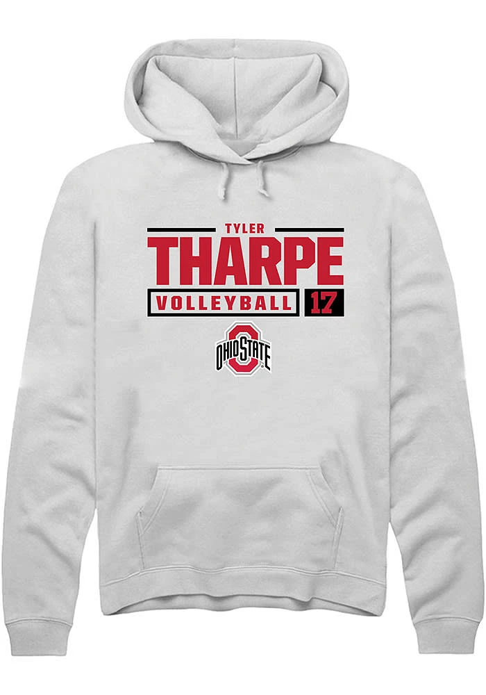 Tyler Tharpe Rally Ohio State Buckeyes Mens NIL Stacked Box Long Sleeve Hoodie