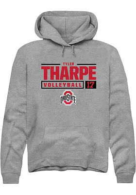 Tyler Tharpe  Rally Ohio State Buckeyes Mens Graphite NIL Stacked Box Long Sleeve Hoodie