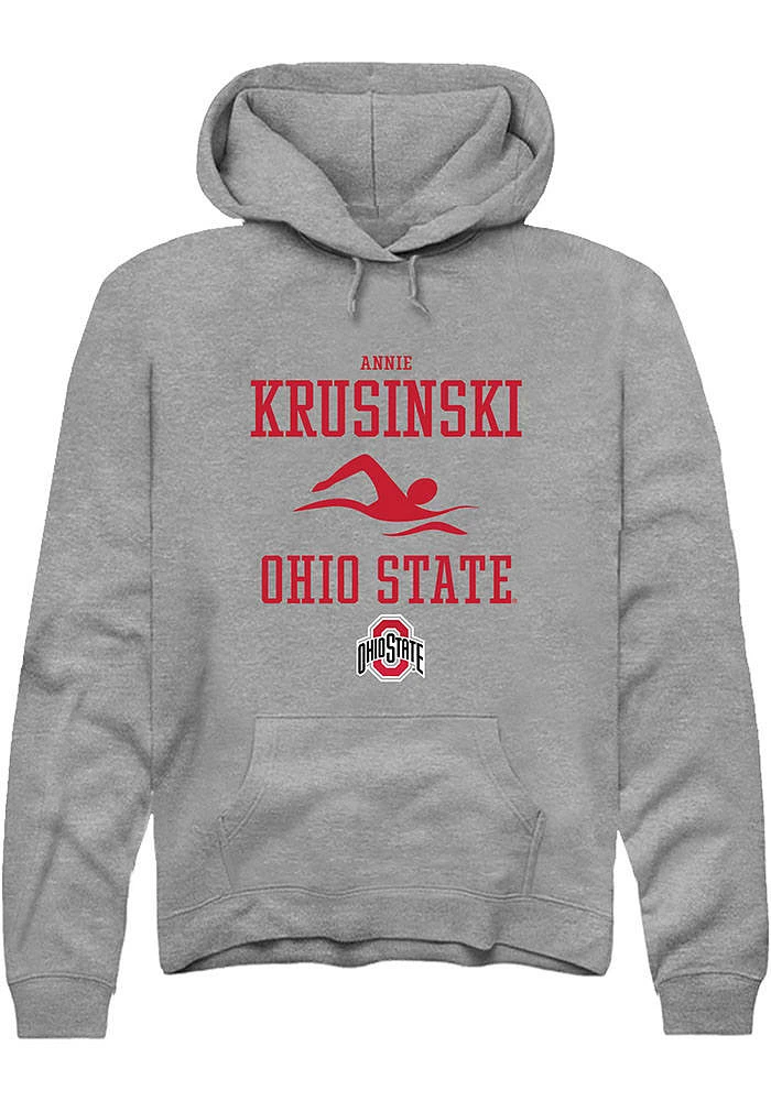 Annie Krusinski  Rally Ohio State Buckeyes Mens Graphite NIL Sport Icon Long Sleeve Hoodie