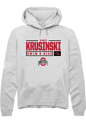 Annie Krusinski Rally Ohio State Buckeyes Mens NIL Stacked Box Long Sleeve Hoodie