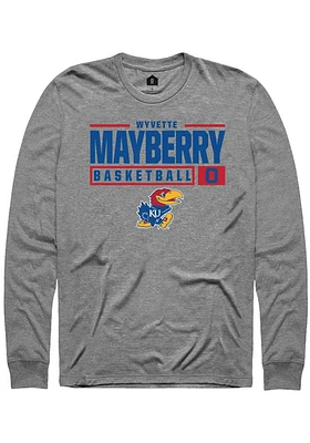 Wyvette Mayberry  Kansas Jayhawks Graphite Rally NIL Stacked Box Long Sleeve T Shirt
