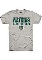 Kennedi Watkins  Ohio Bobcats Ash Rally NIL Stacked Box Short Sleeve T Shirt