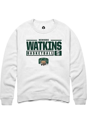 Kennedi Watkins Rally Ohio Bobcats Mens NIL Stacked Box Long Sleeve Crew Sweatshirt