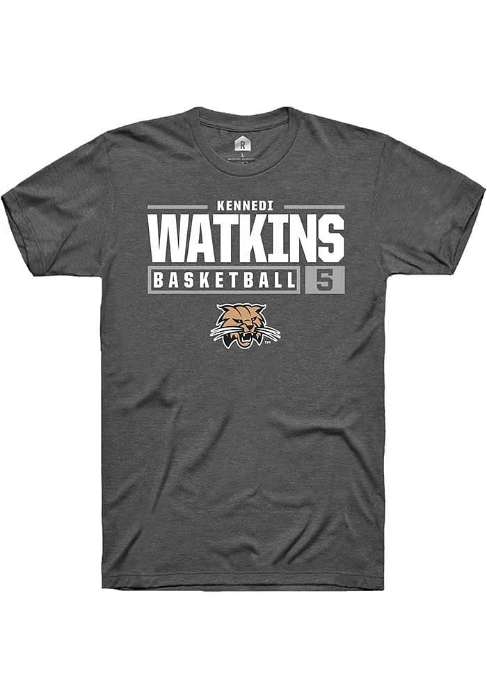 Kennedi Watkins  Ohio Bobcats Dark Grey Rally NIL Stacked Box Short Sleeve T Shirt