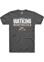 Kennedi Watkins  Ohio Bobcats Dark Grey Rally NIL Stacked Box Short Sleeve T Shirt