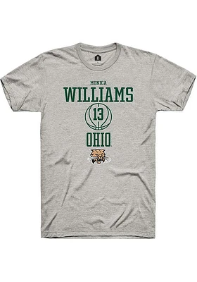 Monica Williams  Ohio Bobcats Ash Rally NIL Sport Icon Short Sleeve T Shirt