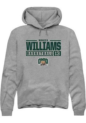 Monica Williams  Rally Ohio Bobcats Mens Graphite NIL Stacked Box Long Sleeve Hoodie