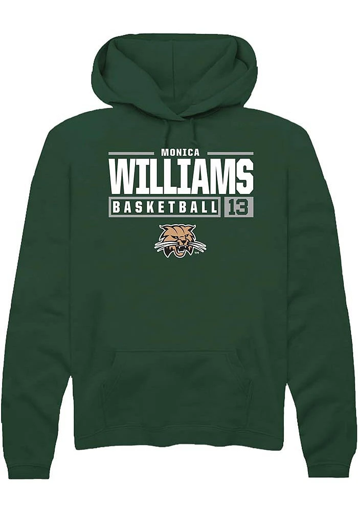 Monica Williams Rally Ohio Bobcats Mens NIL Stacked Box Long Sleeve Hoodie