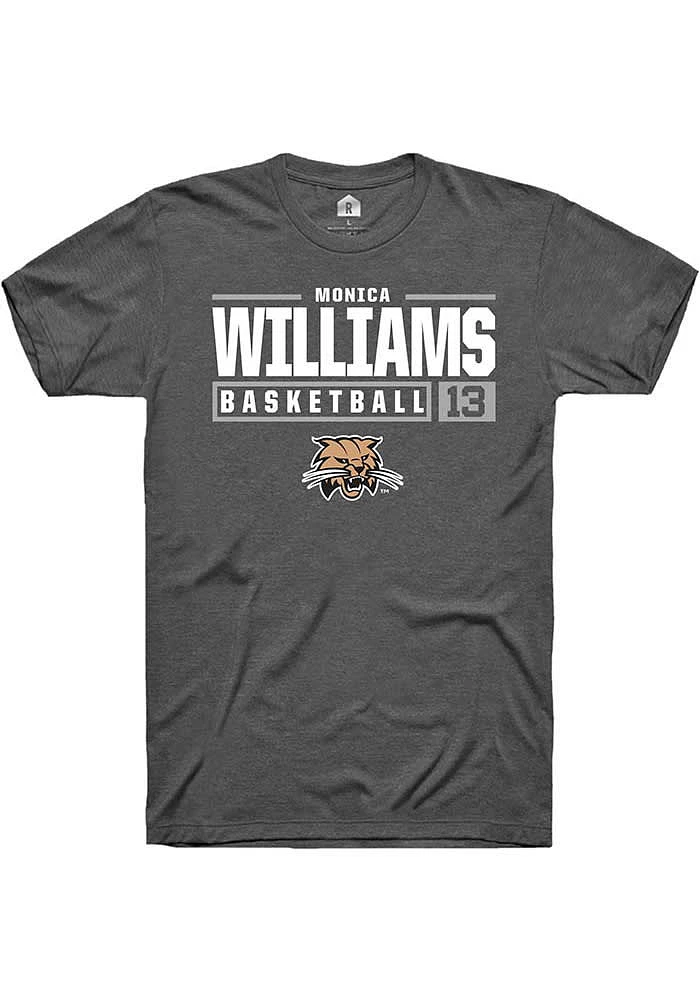 Monica Williams  Ohio Bobcats Dark Grey Rally NIL Stacked Box Short Sleeve T Shirt