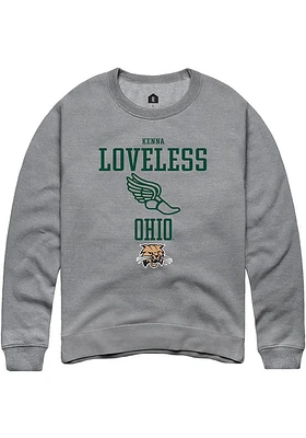 Kenna Loveless  Rally Ohio Bobcats Mens Graphite NIL Sport Icon Long Sleeve Crew Sweatshirt