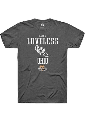 Kenna Loveless  Ohio Bobcats Dark Grey Rally NIL Sport Icon Short Sleeve T Shirt