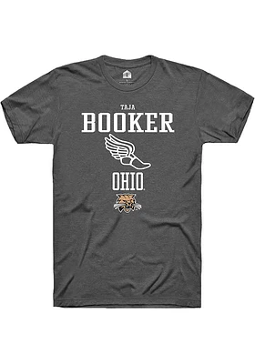 Taja Booker  Ohio Bobcats Dark Grey Rally NIL Sport Icon Short Sleeve T Shirt