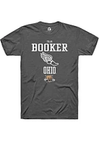 Taja Booker  Ohio Bobcats Dark Grey Rally NIL Sport Icon Short Sleeve T Shirt