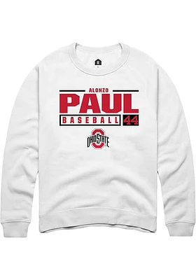 Alonzo Paul Rally Ohio State Buckeyes Mens NIL Stacked Box Long Sleeve Crew Sweatshirt