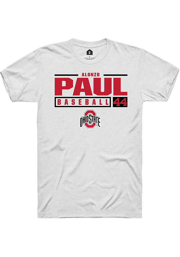 Alonzo Paul Ohio State Buckeyes Rally NIL Stacked Box Short Sleeve T Shirt