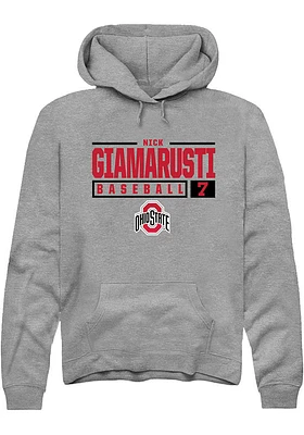 Nick Giamarusti  Rally Ohio State Buckeyes Mens Graphite NIL Stacked Box Long Sleeve Hoodie