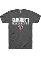 Nick Giamarusti  Ohio State Buckeyes Dark Grey Rally NIL Stacked Box Short Sleeve T Shirt