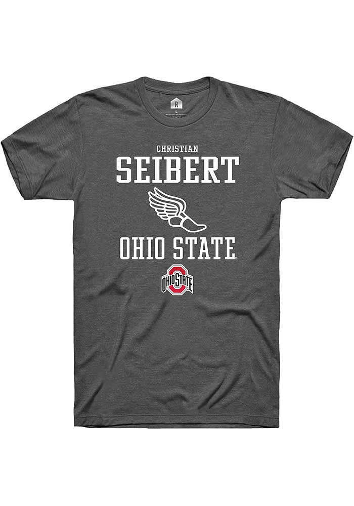 Christian Seibert  Ohio State Buckeyes Dark Grey Rally NIL Sport Icon Short Sleeve T Shirt