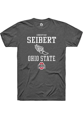 Christian Seibert  Ohio State Buckeyes Dark Grey Rally NIL Sport Icon Short Sleeve T Shirt