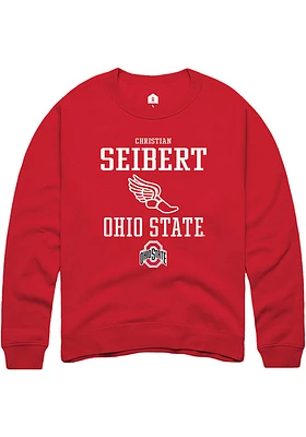 Christian Seibert  Rally Ohio State Buckeyes Mens Red NIL Sport Icon Long Sleeve Crew Sweatshirt