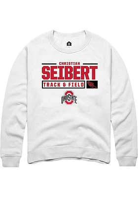 Christian Seibert Rally Ohio State Buckeyes Mens NIL Stacked Box Long Sleeve Crew Sweatsh