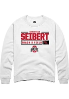 Christian Seibert Rally Ohio State Buckeyes Mens NIL Stacked Box Long Sleeve Crew Sweatsh